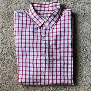 J. Crew Red and White Plaid Men's Shirt